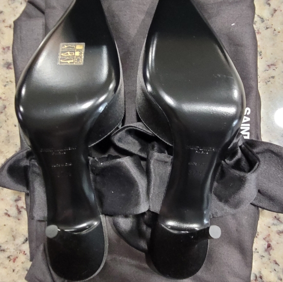 Saint Laurent Black Killer 90 On Pump Satin Ysl Shoe Size 37.5 - Picture 5 of 11